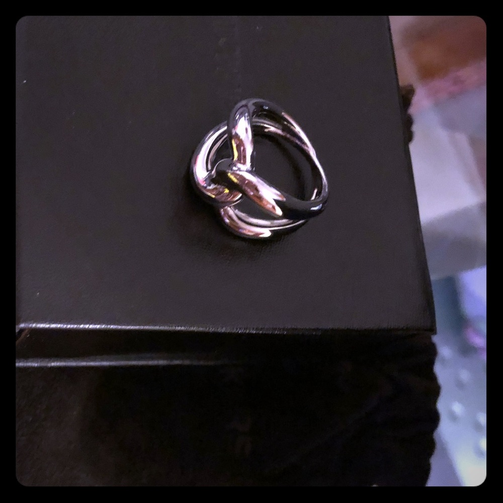 Micheal Kors Silver Twist Knot Ring size 6